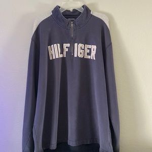Tommy Hilfiger sweater/long sleeve with half zip up. Vintage, used condition.